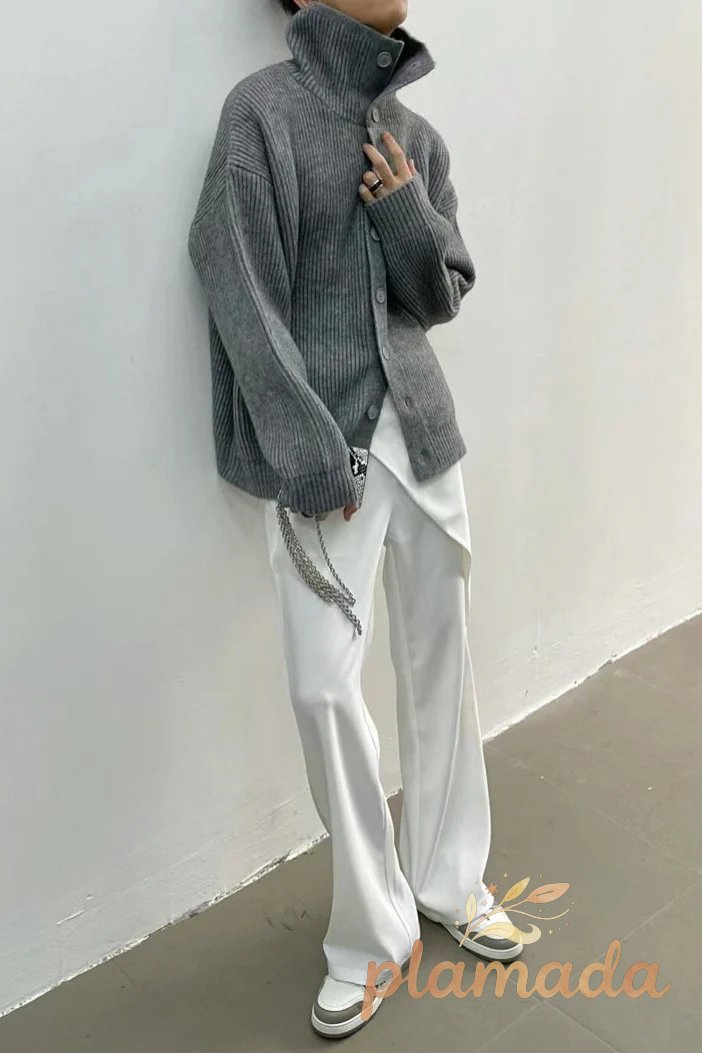 Ribbed Single Breasted Cardigan
