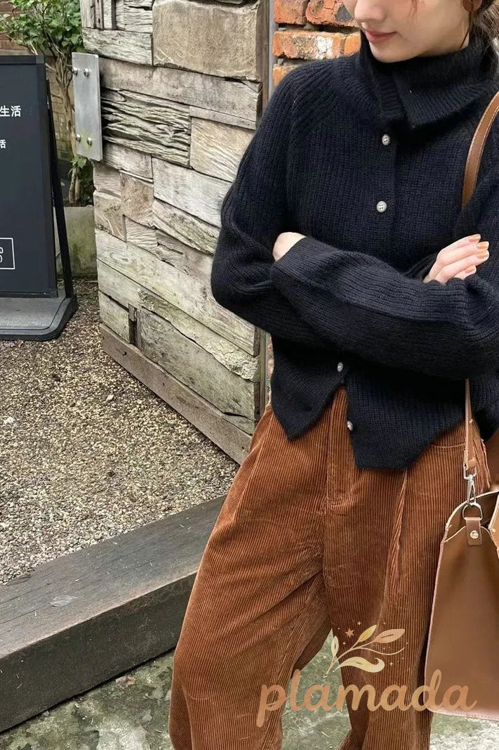 Fine Rib Single Breasted Cardigan
