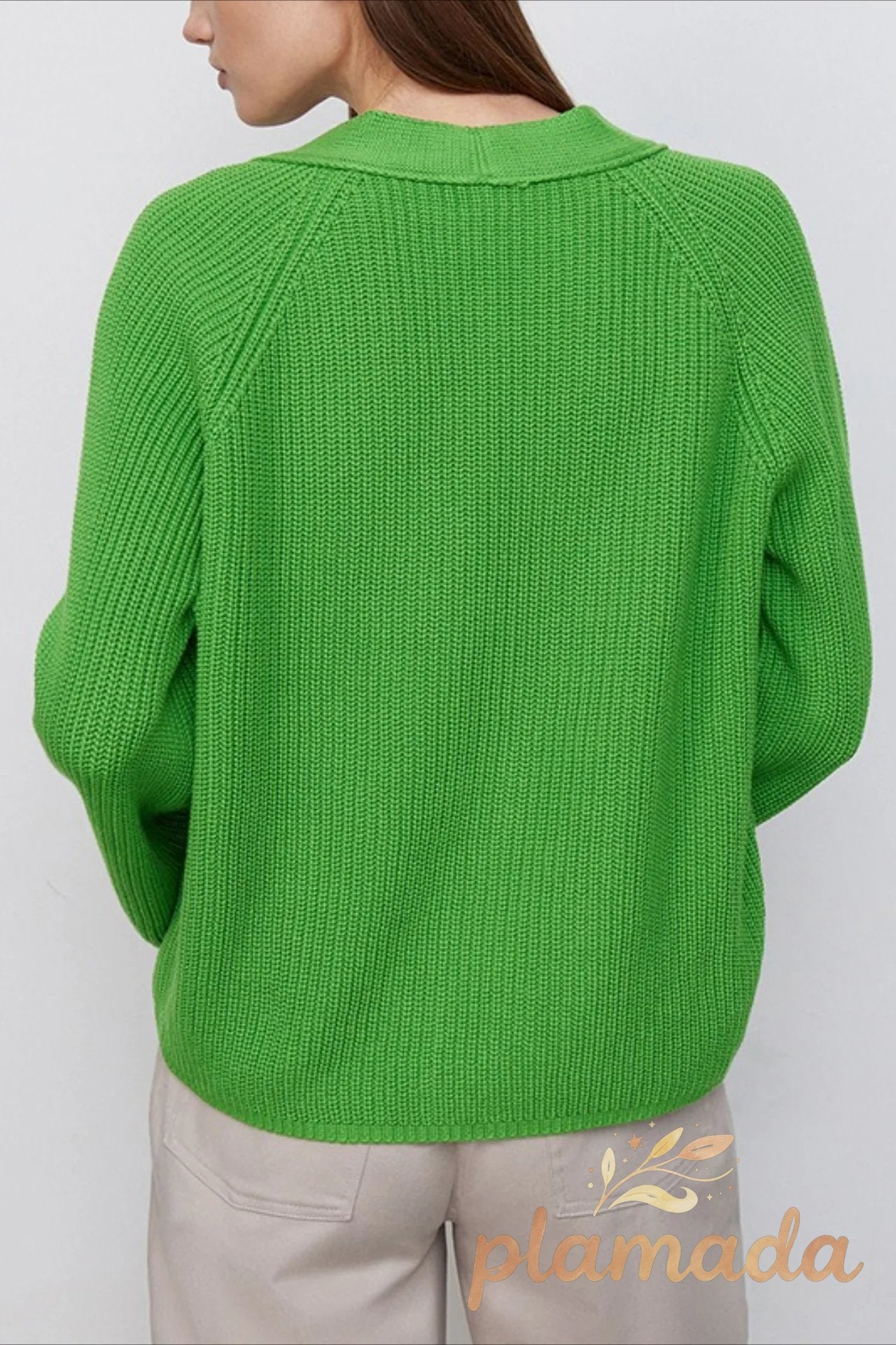 V Neck Cropped Batwing Cardigan