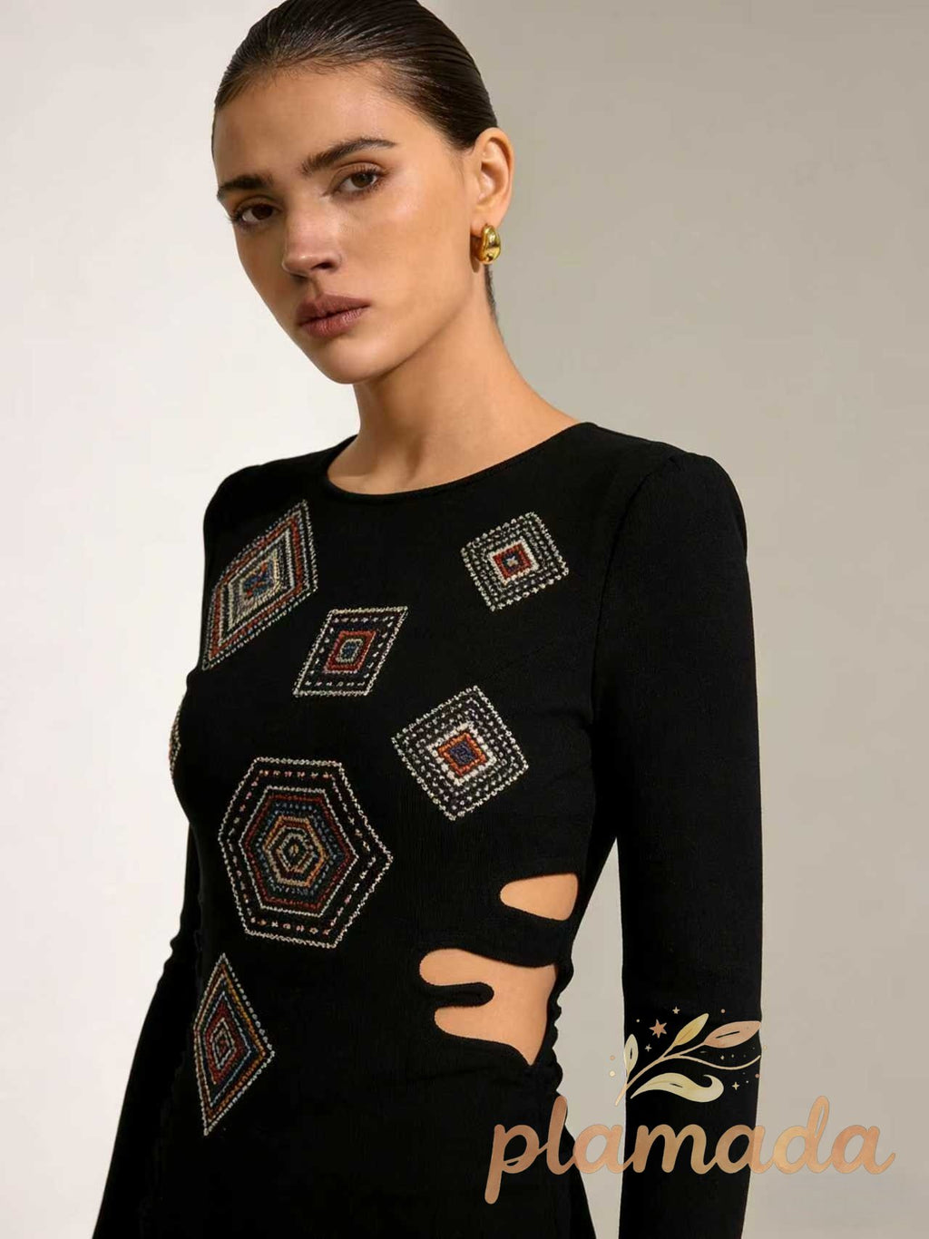Twisted V-Neck Belted Pleated Midi Dress