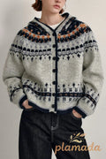 Fair Isle Hooded Cardigan