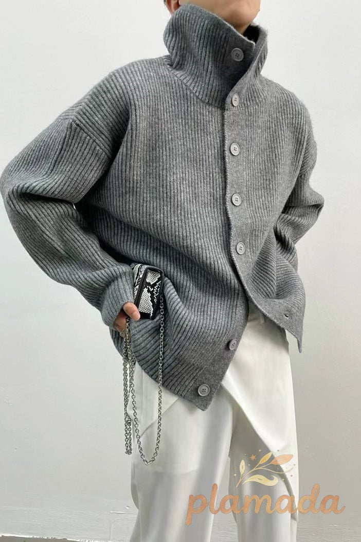 Ribbed Single Breasted Cardigan