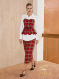 Ruched Button-Front Plaid Shirt Dress