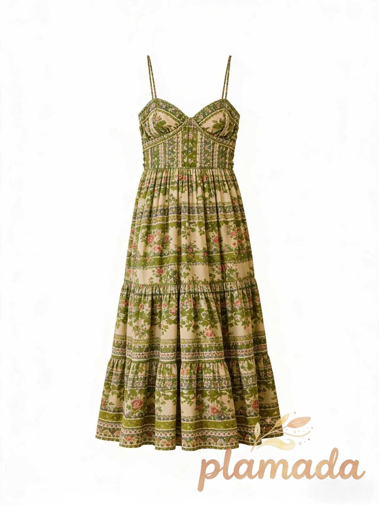 Halter Neck Printed Midi Dress