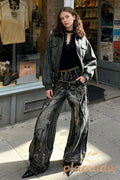 High Waist Loose Fit Graffiti Jeans