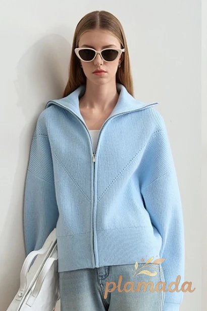 Cropped Sailor Collar Cardigan