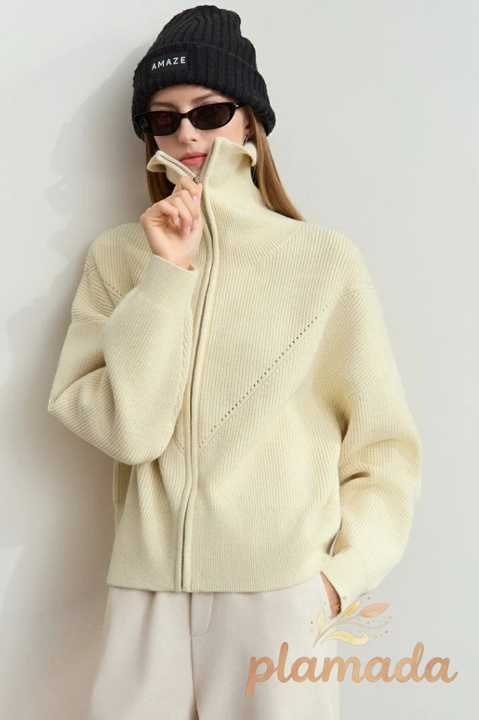 Cropped Sailor Collar Cardigan