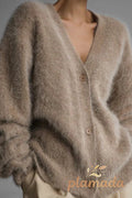V Neck Mohair Blend Cardigan