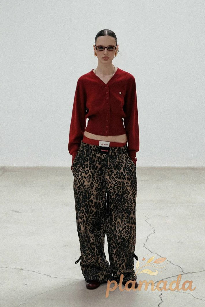 Vintage Red Cropped Cardigan