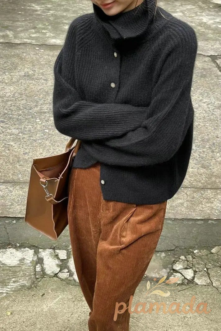 Fine Rib Single Breasted Cardigan