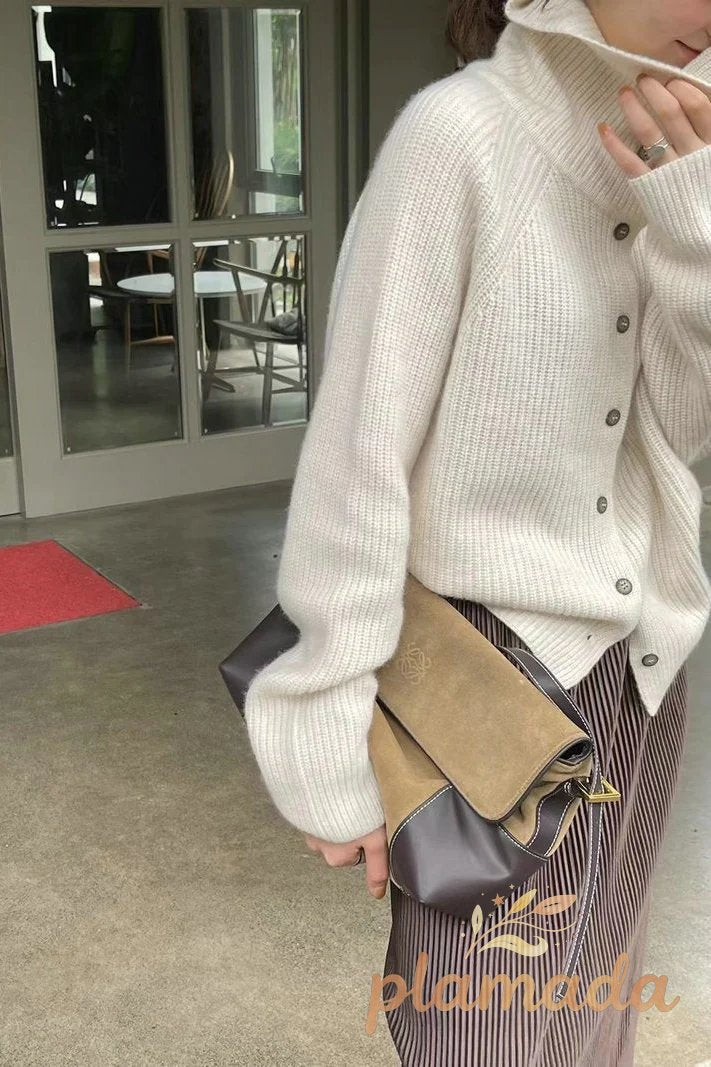 Fine Rib Single Breasted Cardigan