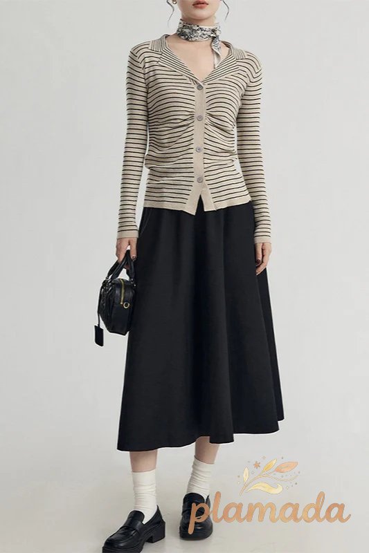 French Stripe Knit Cardigan