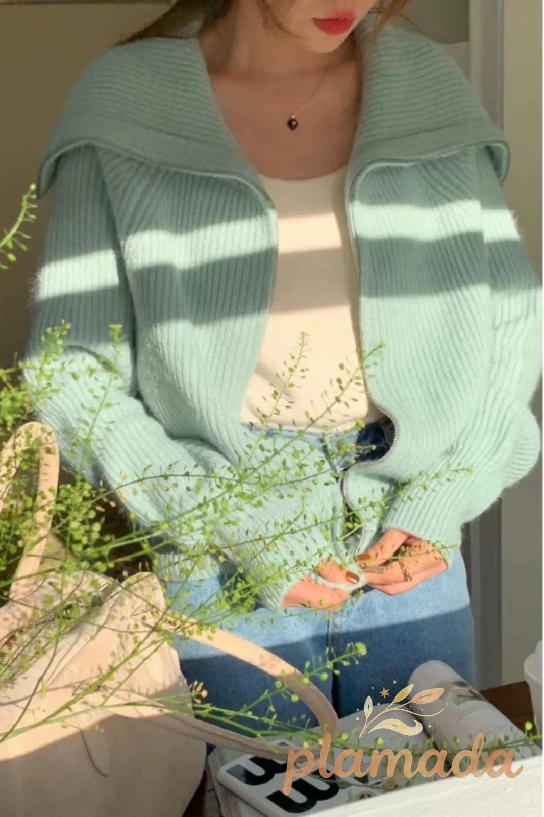 Shawl Collar Zip Knit Cardigan