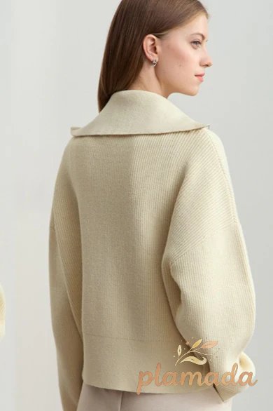 Cropped Sailor Collar Cardigan
