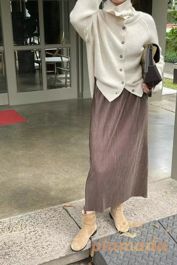 Fine Rib Single Breasted Cardigan