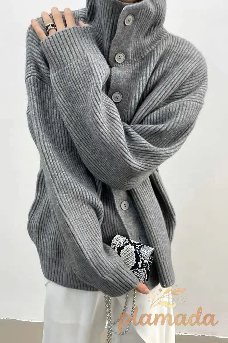 Ribbed Single Breasted Cardigan