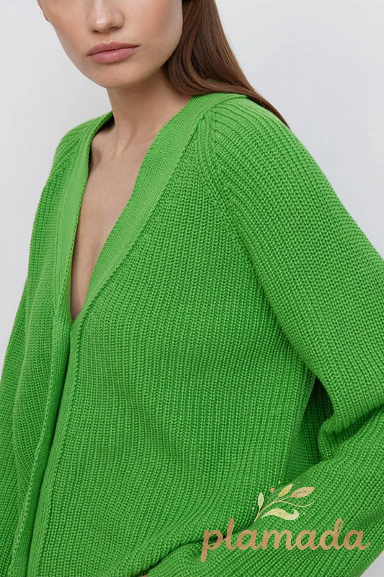 V Neck Cropped Batwing Cardigan